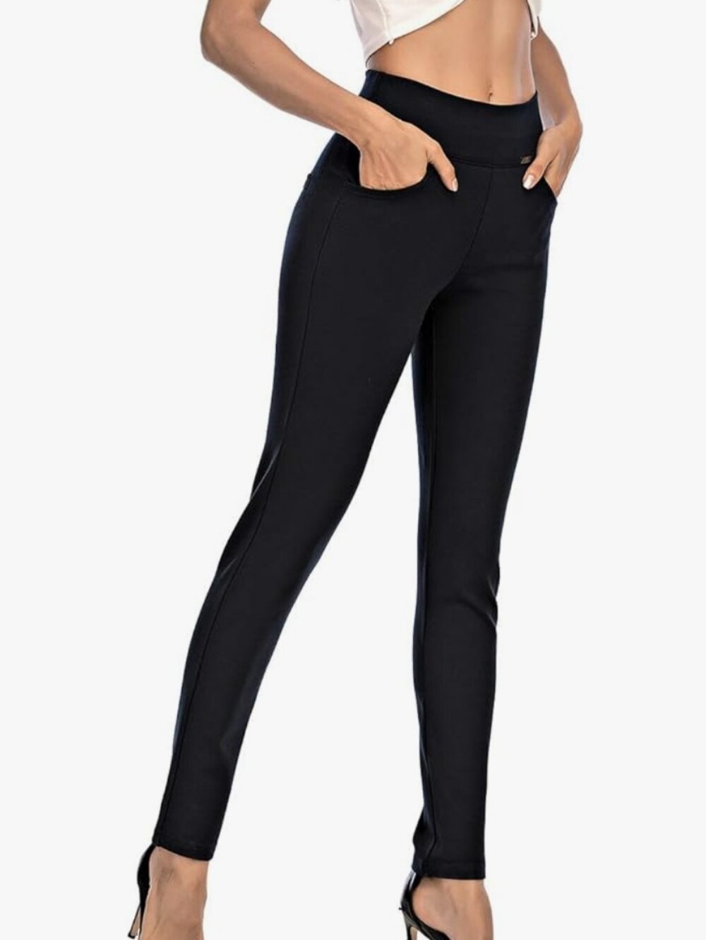 Amazon Neezeelee Black Pull On Stretch Dress Pants Size 10
